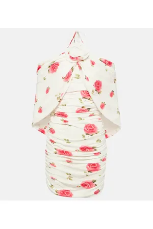 MAGDA BUTRYM Vestido corto fruncido con aplique floral