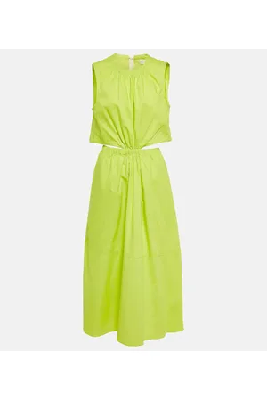 Proenza Schouler White Label vestido midi de algodón con abertura