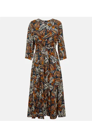 Max Mara Vestido Mantide de algodón estampado