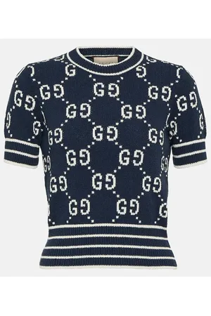 Gucci Top de mezcla de algodón con GG en jacquard