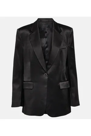NILI LOTAN Blazer Boyfriend en charmeuse de seda