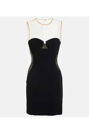 Stella McCartney Vestido corto de crepé con malla