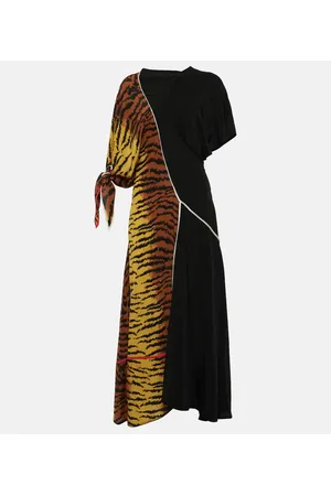 Victoria Beckham Vestido largo de seda estampado
