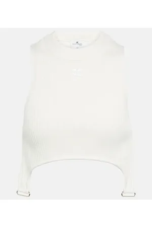 Courrèges Courrèges Crop top acanalado con tirantes