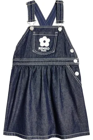 Kenzo Vestido en denim bordado con logo