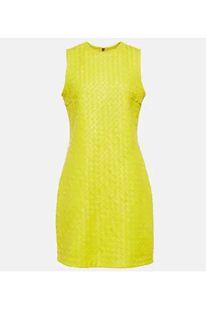 Bottega Veneta Vestido corto de piel Intrecciato