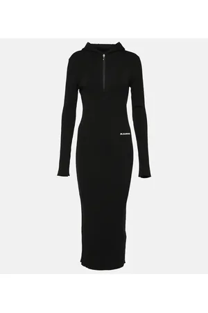 Jil Sander Vestido midi en mezcla de lana