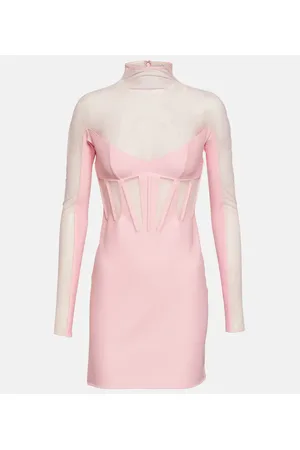 MUGLER Vestido de tul efecto corsé