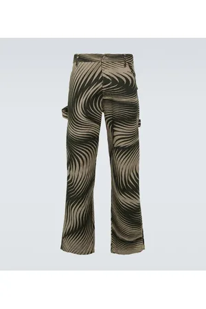 DRIES VAN NOTEN Pantalones anchos de algodón y lino