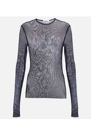 Jean Paul Gaultier Top de malla estampado con cristales