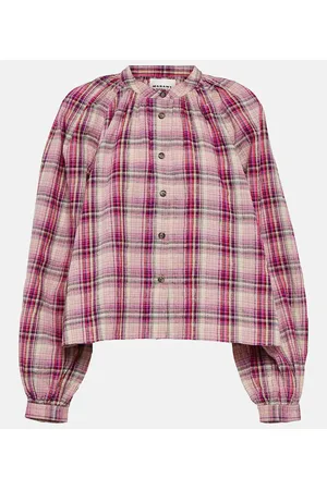 Marant Etoile Camisa Blandine de algodón y lino a cuadros