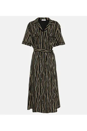 Chloé Chloé Vestido camisero de seda estampado