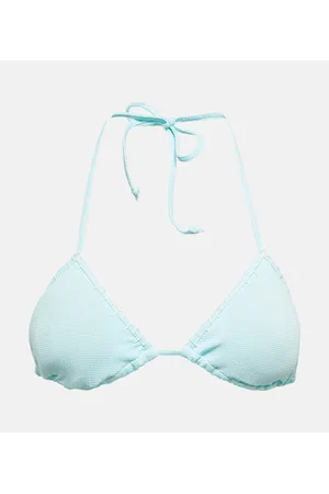 Marysia Top de bikini con cuello halter bordado