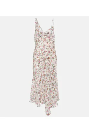 Isabel Marant Vestido midi Lucia de satén floral