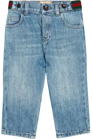 Gucci Bebé - jeans rectos con Web