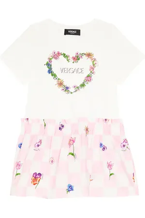 VERSACE Vestido de algodón con logo