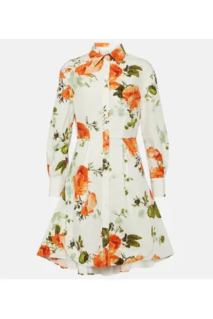 Erdem Vestido corto de popelín de algodón floral