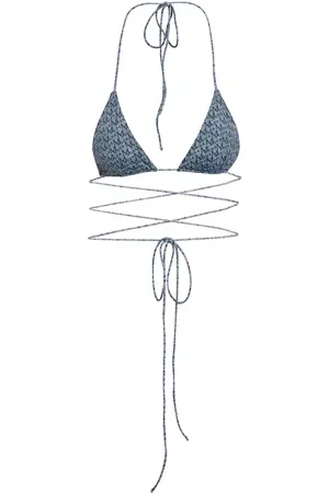 MAGDA BUTRYM Top de bikini triangular con logo