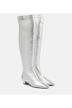 Tom Ford Botas mosqueteras de piel metalizada