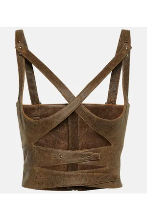 Jean Paul Gaultier X KNWLS bustier de piel con abertura