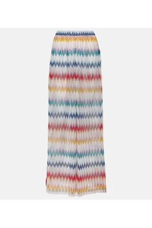 Missoni Pantalones anchos de tiro alto en zigzag