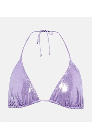 Norma Kamali Top de bikini String metálico