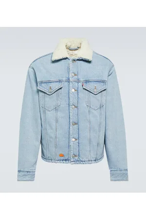 ERL Chaqueta en denim con pelo sintético
