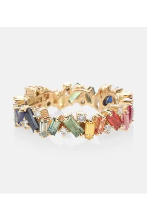 Suzanne Kalan Anillo Rainbow Frenzy de oro de 18 ct, diamantes y zafiros