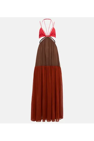 Nensi Dojaka Vestido largo de algodón con abertura