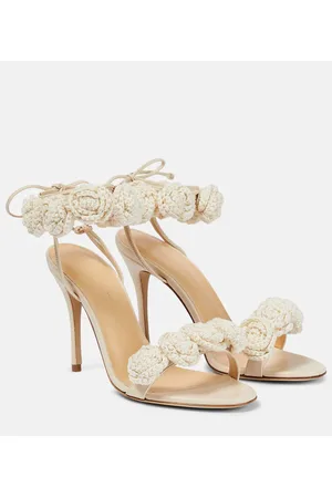 MAGDA BUTRYM Sandalias de piel y croché floral