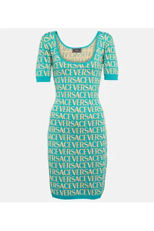 VERSACE Vestido corto Allover en intarsia