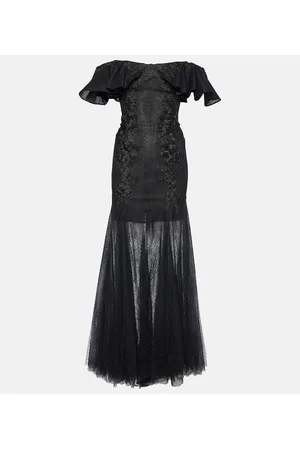 Costarellos Vestido de fiesta de encaje y tul