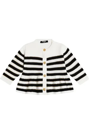Balmain Bebé - cárdigan en mezcla de lana a rayas
