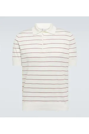 Brunello Cucinelli Polo de algodón a rayas