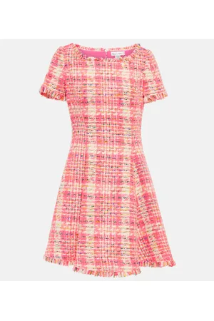 Oscar de la Renta Vestido corto de tweed a cuadros