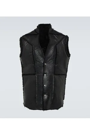 Rick Owens Chaleco de piel y borrego