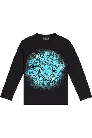 VERSACE Camiseta en jersey de algodón con logo