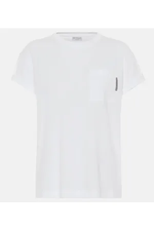 Brunello Cucinelli Camiseta de mezcla de algodón