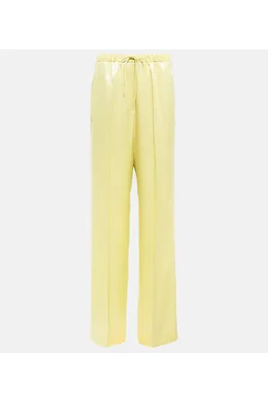 Jil Sander Pantalones de satén con cordón