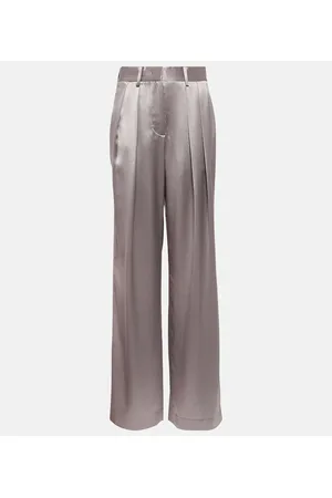 Staud Pantalones Luisa de satén de tiro alto