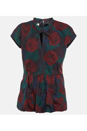 DRIES VAN NOTEN Top en popelín de algodón con peplum
