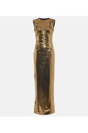 Dolce & Gabbana Vestido largo de satén metalizado