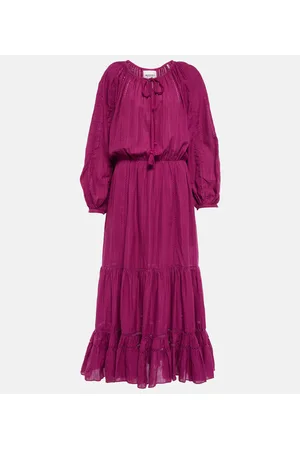 Marant Etoile Vestido midi Latifa de algodón y lino