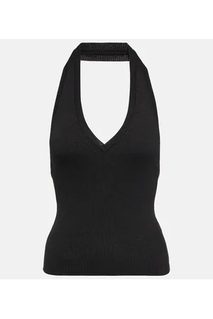 NILI LOTAN Top Ivey de seda con cuello halter