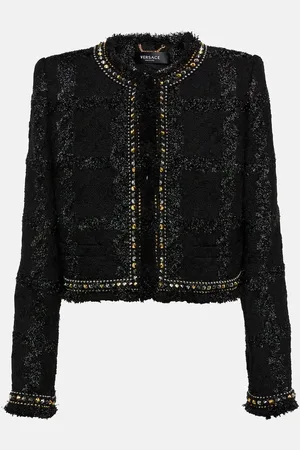 VERSACE Chaqueta de tweed adornada
