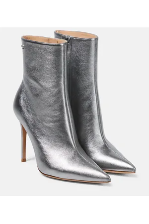 Gianvito Rossi Botines de piel metalizada