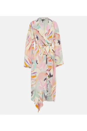 Etro Vestido midi envolvente estampado