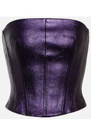 Stouls Bustier Rosalia de piel metalizada