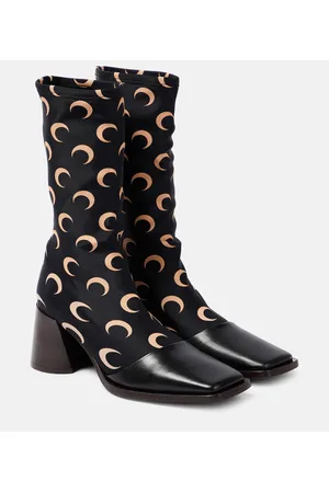 Marine Serre Botas calcetín con piel