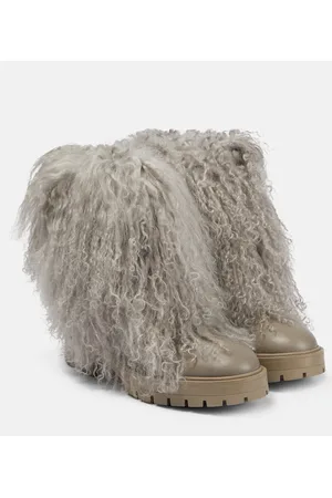 Aquazzura Botines de piel con borrego